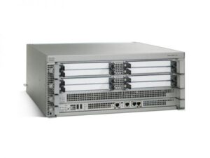 Cisco ASR1004-20G-SHA/K9 router front view, indicating ESP-20G, RP1, SIP10 hardware modules, and licenses included.