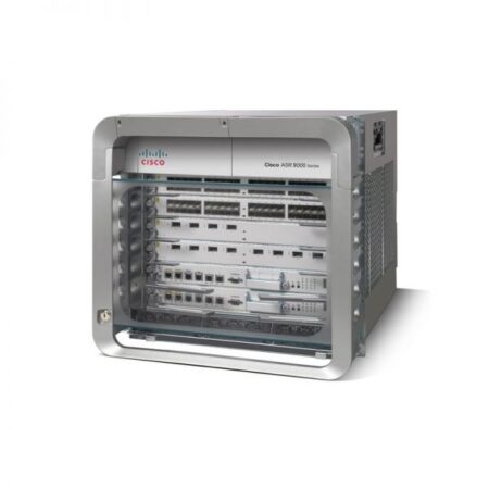 Cisco ASR-9006-DC chassis, 10 RU router, line card slots & RSP, network redundancy
