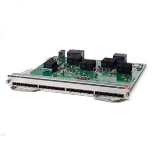 Image of Cisco C9400-LC-24S, a 24-Port Gigabit Ethernet Module for Catalyst 9400 Series, with visible SFP slots and brand logo