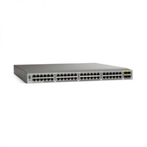 Image of Cisco Nexus N3K-C3048TP-1GE Switch, showing 48x1GbE and 4x10GbE SFP+ ports