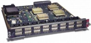 Cisco WS-X6416-GBIC module in Cisco Catalyst 6000 switch, 16 gigabit ports, data networking, upgrade.