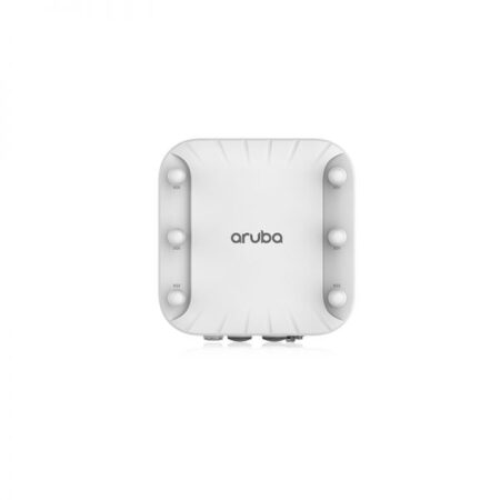 HPE Aruba AP518 Access Point, robust black device with six antenna connectors, indoor use, high-speed Wi-Fi coverage