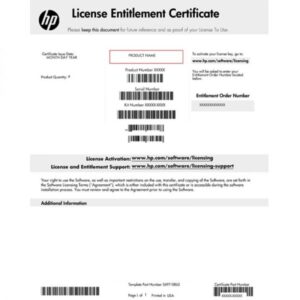 HPE server license product image with iLO Advanced Logo and ProLiant compatibility