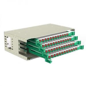 Image of Neutral-ODU-A-48C by Nortland Systems, 48Core optical fiber distribution unit showing welding module tray & optional adapters