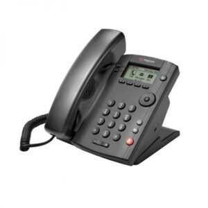 Polycom VVX101 desk phone, conference system with omnidirectional microphone, audio and video conferencing IP phone.
