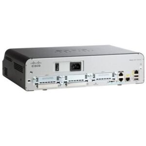 Front view of the CISCO1941-SEC/K9 router, highlighting security features and design quality.