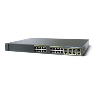 Cisco Catalyst WS-C2960G-24TC-L switch front panel with ports labeled, model detail & network connectivity