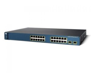 Cisco Catalyst 3560-24PS-E switch, featuring 24 PoE ports, enterprise-level capabilities, and advanced networking.