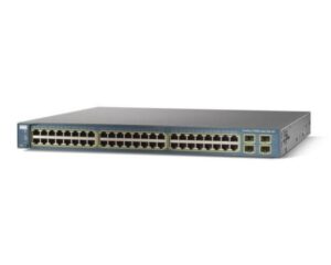 Image of Cisco Catalyst 3560G-48TS-S switch, featuring 48 Gigabit Ethernet ports, PoE support, and enterprise network optimization.