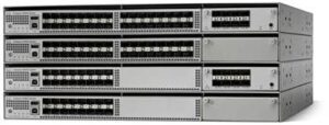 Cisco WS-C4500X-24X-IPB switch front panel with Ethernet ports, uplink module, and management interfaces