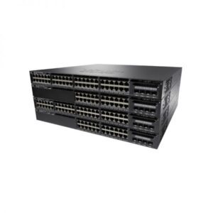 Cisco Catalyst 3650 Switch WS-C3650-24PDM-E showing 24 PoE+ ports, SFP uplink ports & model details