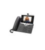 Cisco IP Phone 8845 on desk, featuring high-resolution color display, HD video camera, and multiplatform firmware