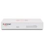 Image of Fortinet FortiGate FG-61E firewall with 3-year UTM Protection, highlighting compact design, connectivity ports, and LED indicators.